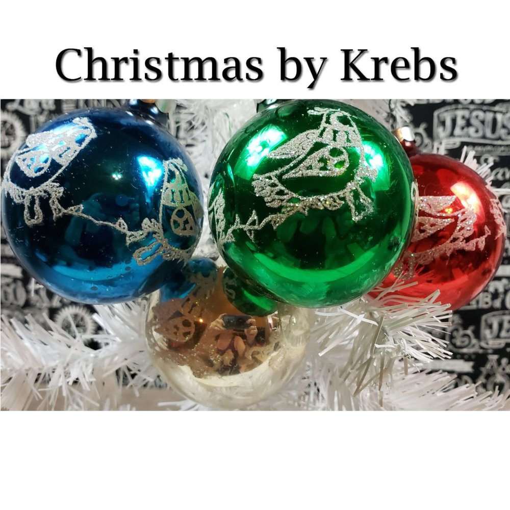 Christmas by Krebs Bird Glitter Glass Ornaments🎄